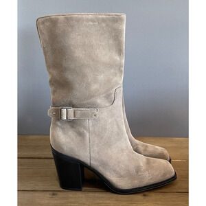 Franco Sarto Womens Vance Suede Gray Mid-Calf Boots Size 11 Medium NEW